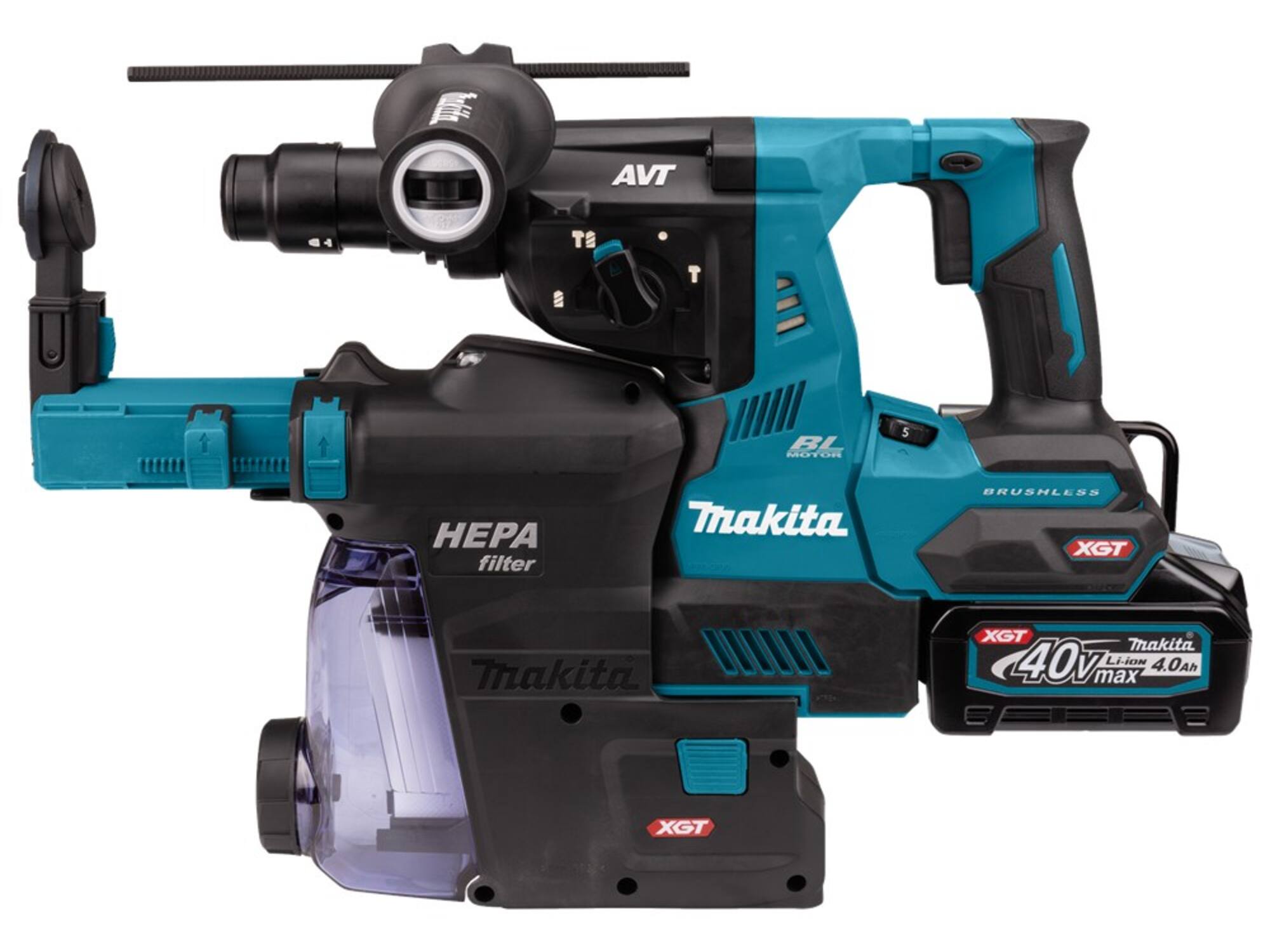 MAKITA Combihamer met stofafzuiging in Mbox HR004GM202 40V/4.0AH
