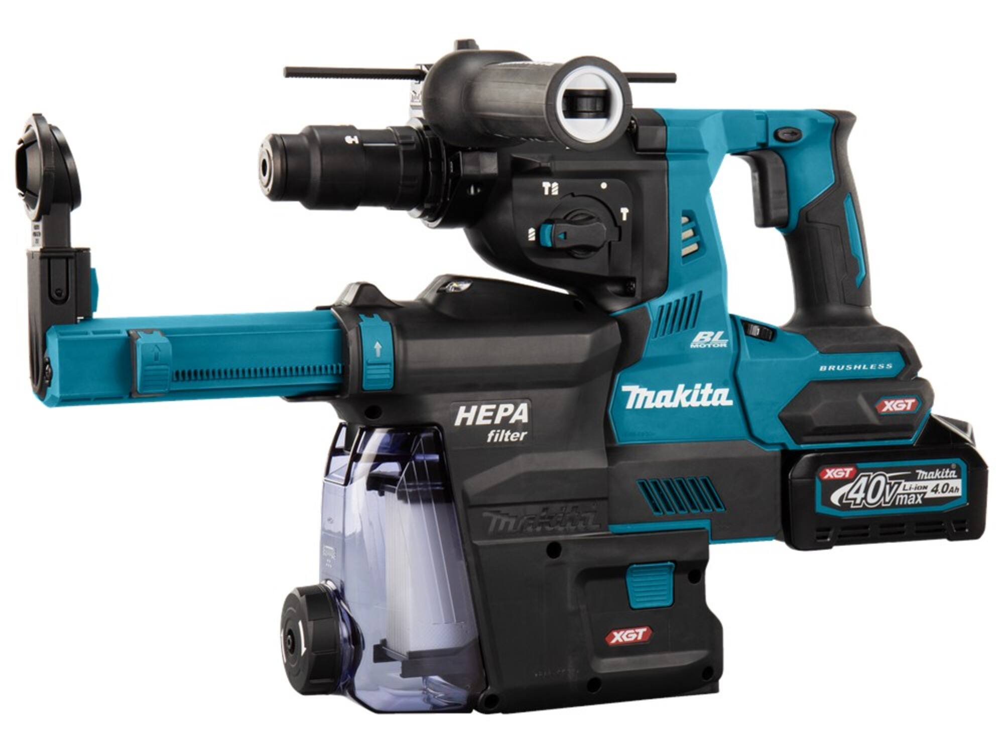 MAKITA Combihamer met stofafzuiging in Mbox HR004GM202 40V/4.0AH