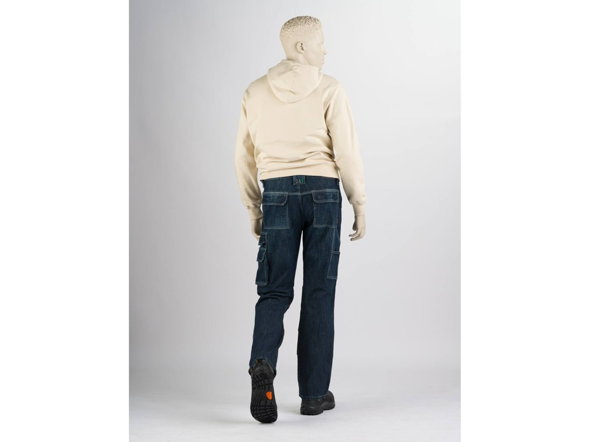 247 Jeans Spijkerwerkbroek stretch met kniezakken BISON D30 W32-L34