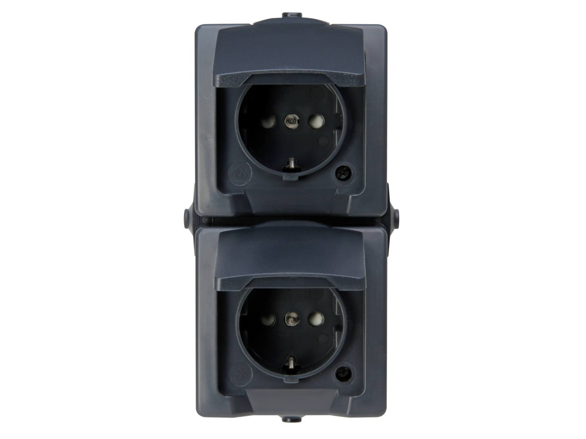 Kopp WCD verticaal Nautic antraciet IP44 2-voudig