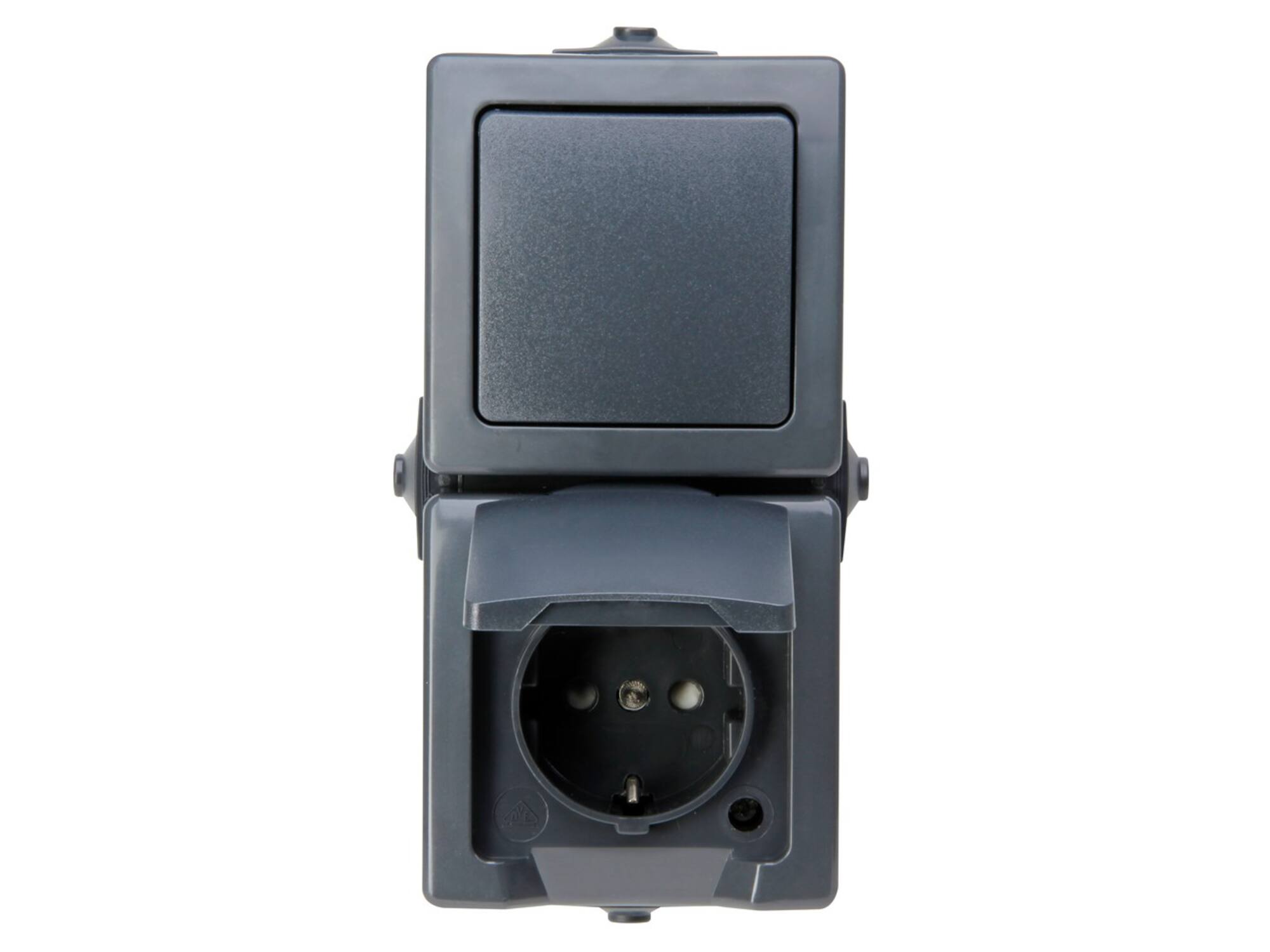 Kopp WCD combi verticaal Nautic antraciet IP44 2-voudig