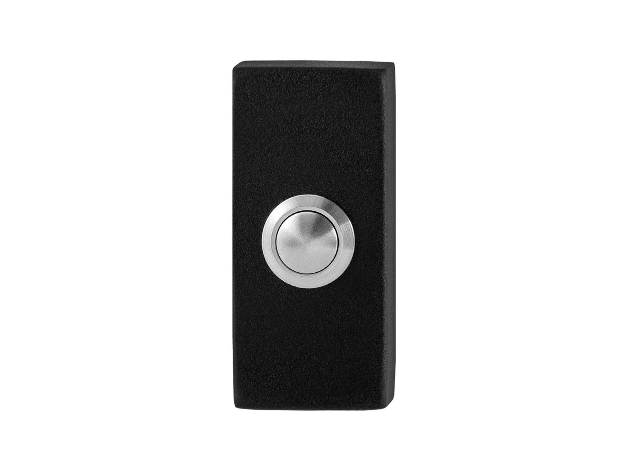 GPF Beldrukker met RVS button ZWART