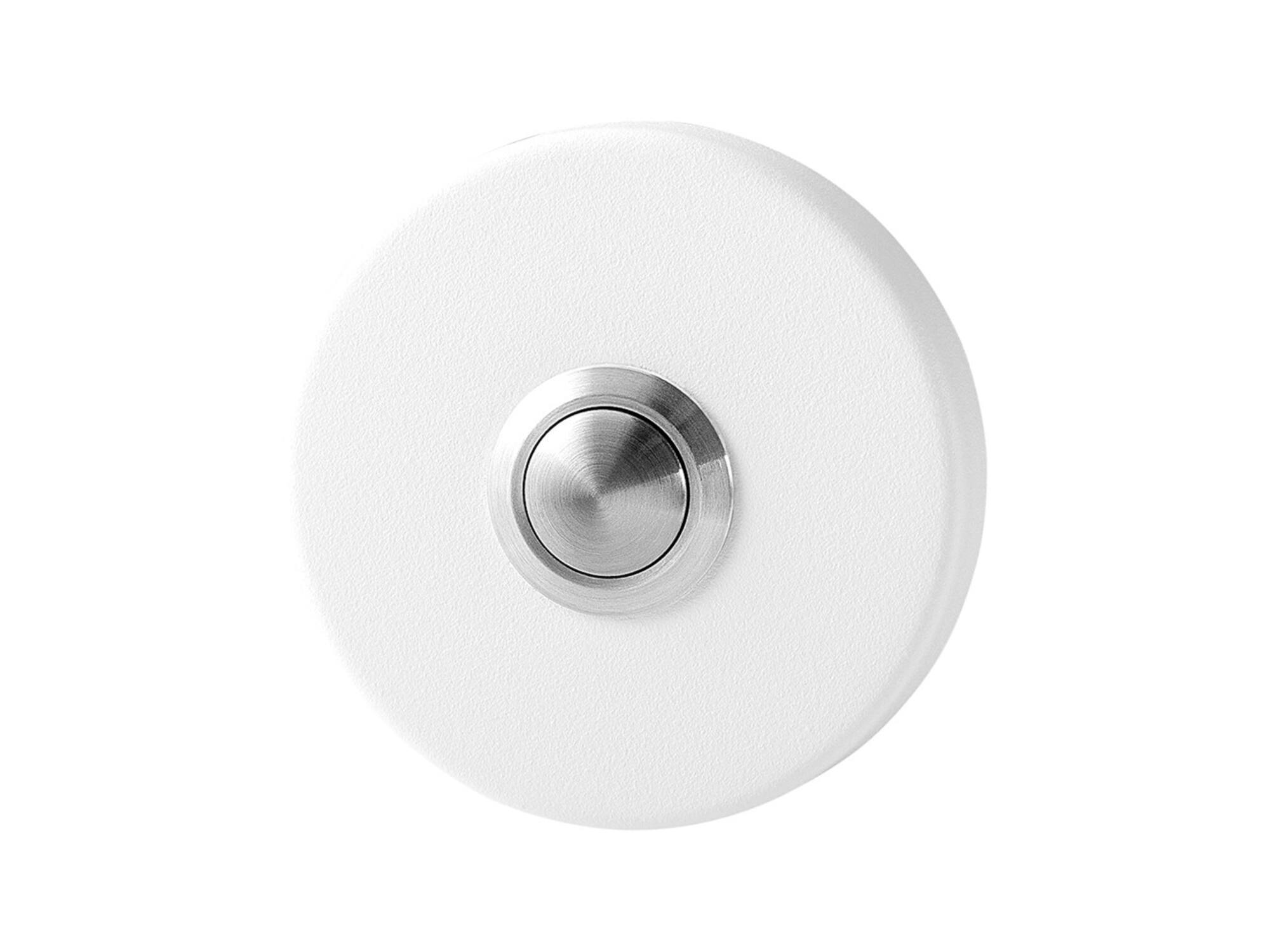 GPF Beldrukker rond met RVS button WIT