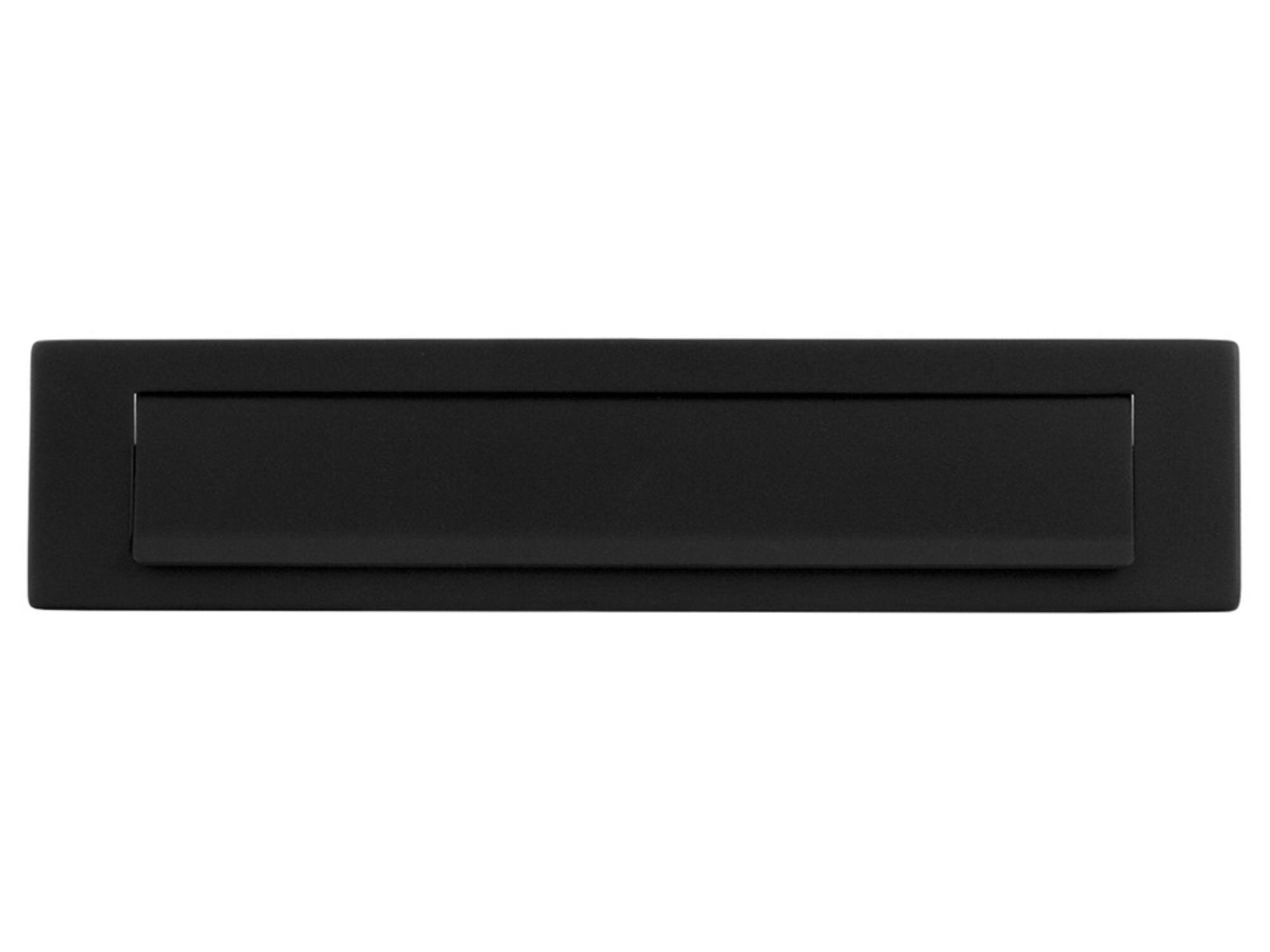 GPF Briefplaat met valklep 280x45mm ZWART