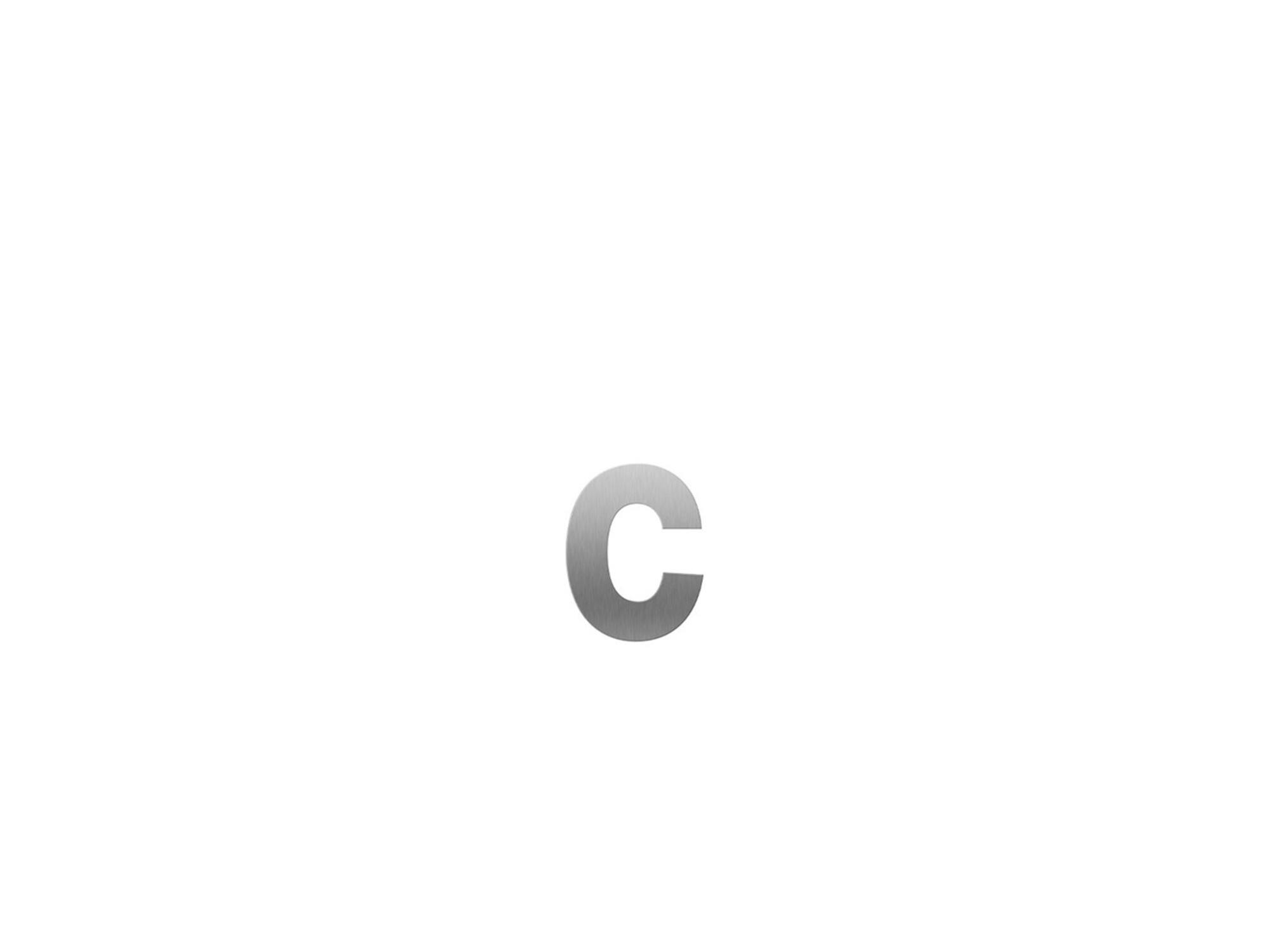 GPF Letter C/ 116 mm RVS geborsteld