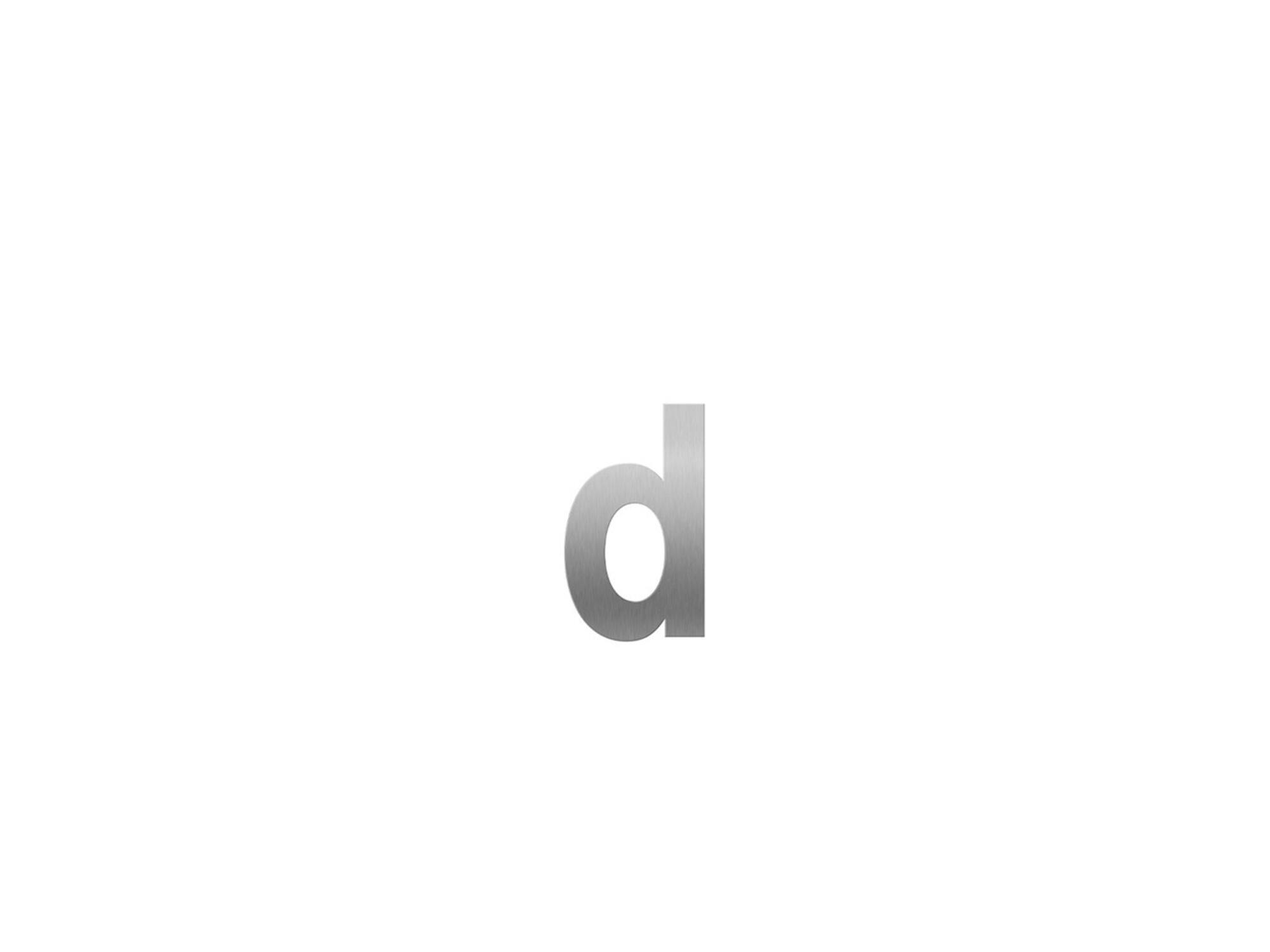 GPF Letter D/ 156 mm RVS geborsteld