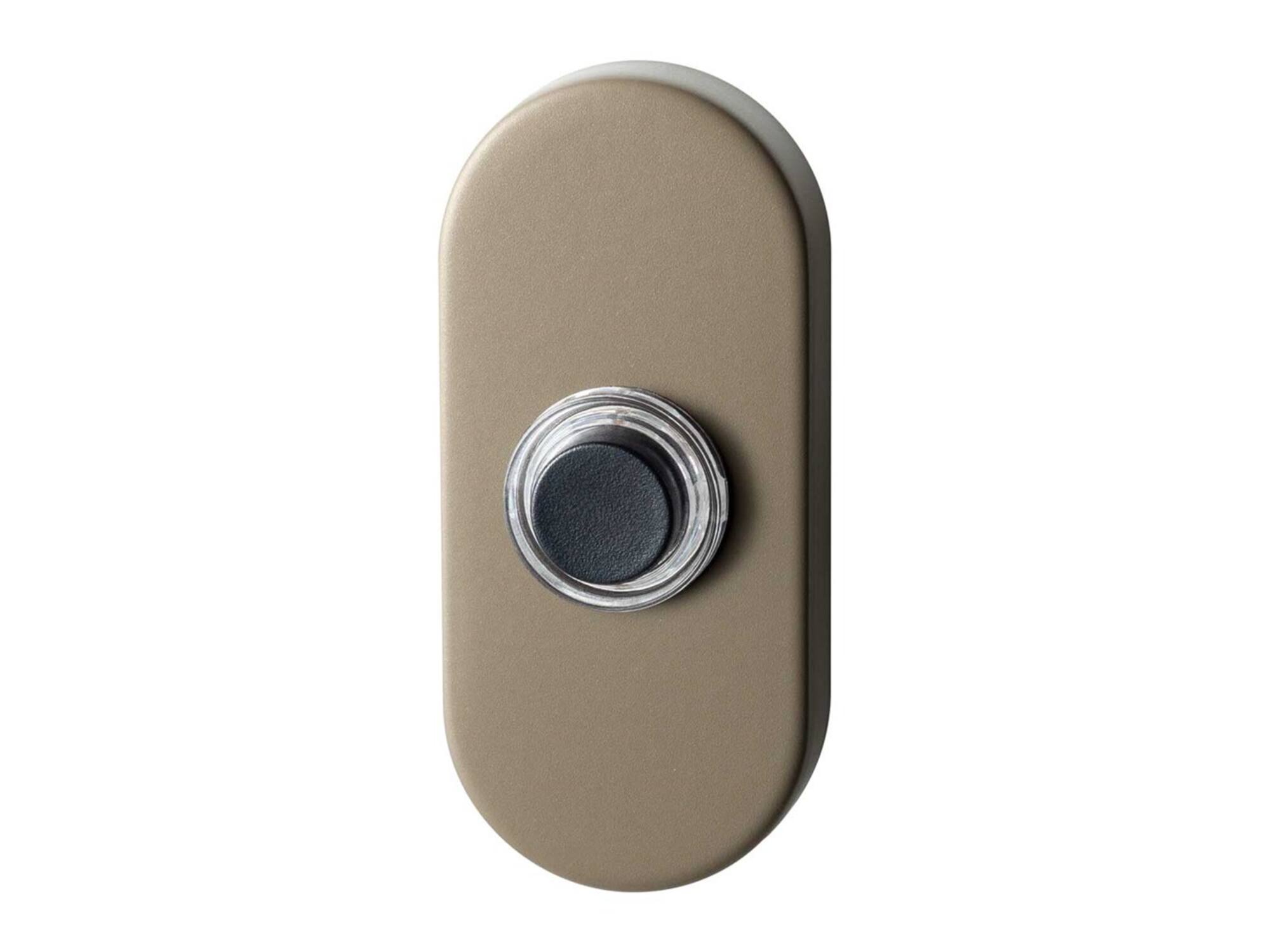 GPF Beldrukker ovaal met zwarte button CHAMPAGNE BLEND
