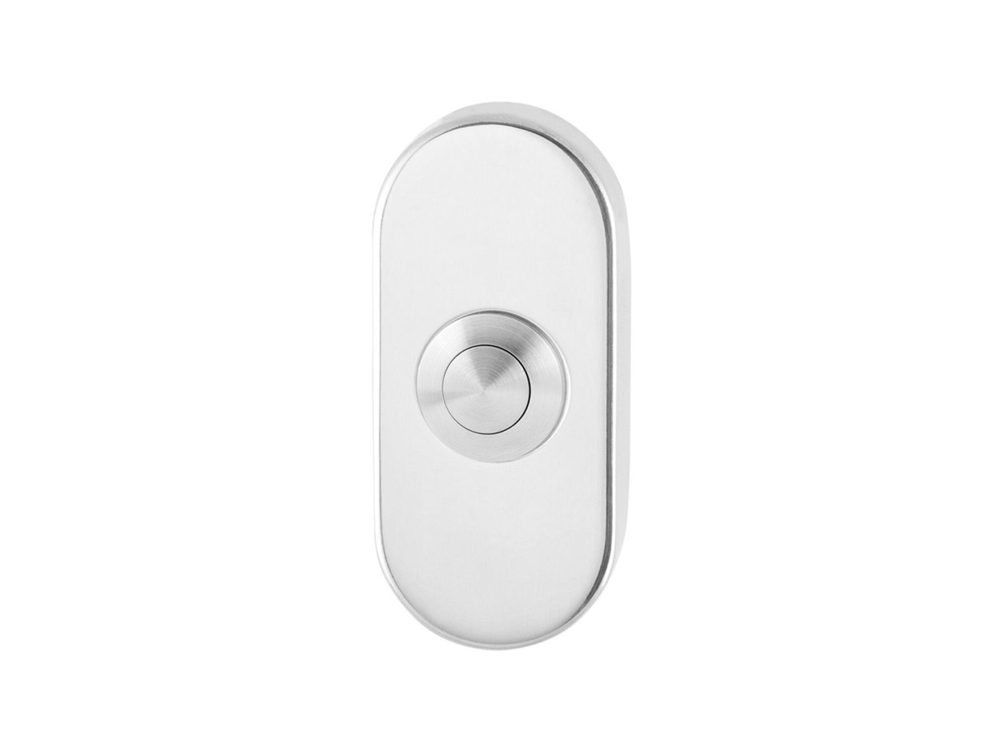 GPF Beldrukker ovaal met RVS button RVS GEPOLIJST