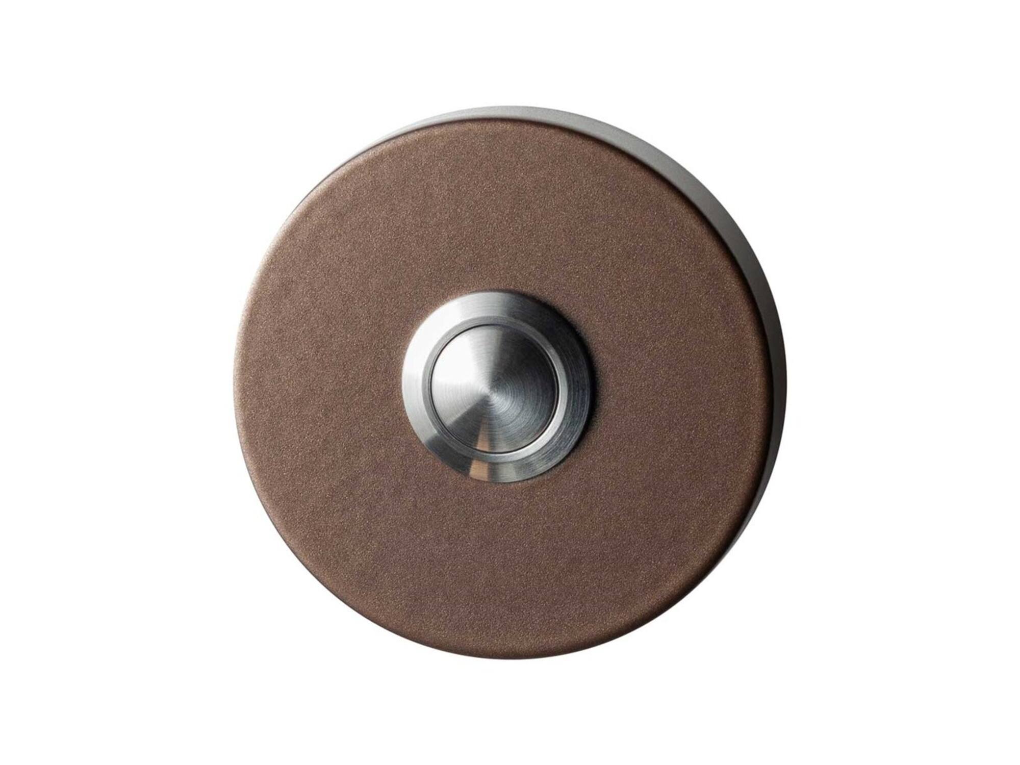 GPF Beldrukker rond met RVS button BRONZE BLEND