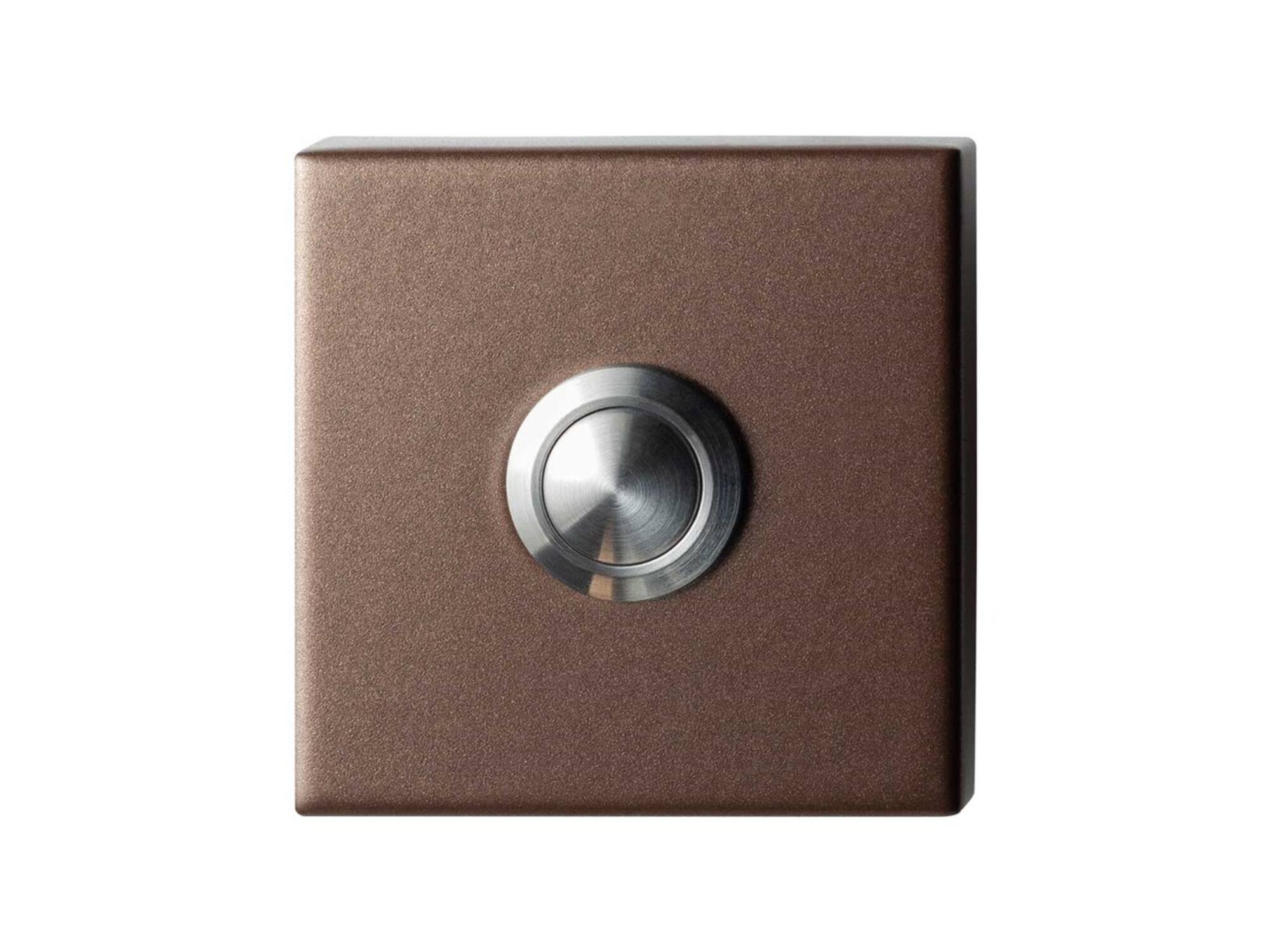 GPF Beldrukker vierkant met RVS button BRONZE BLEND