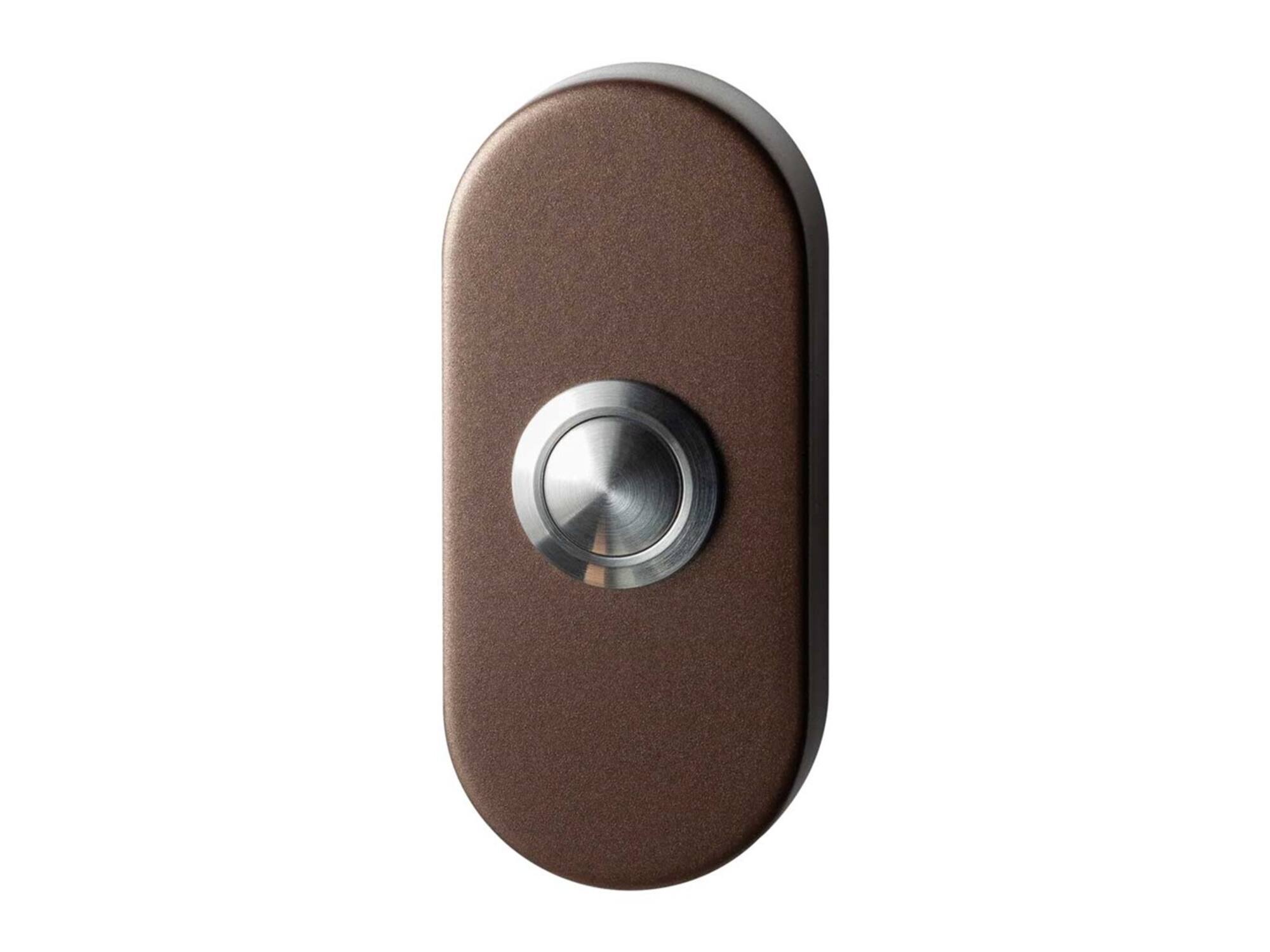 GPF Beldrukker ovaal met RVS button BRONZE BLEND