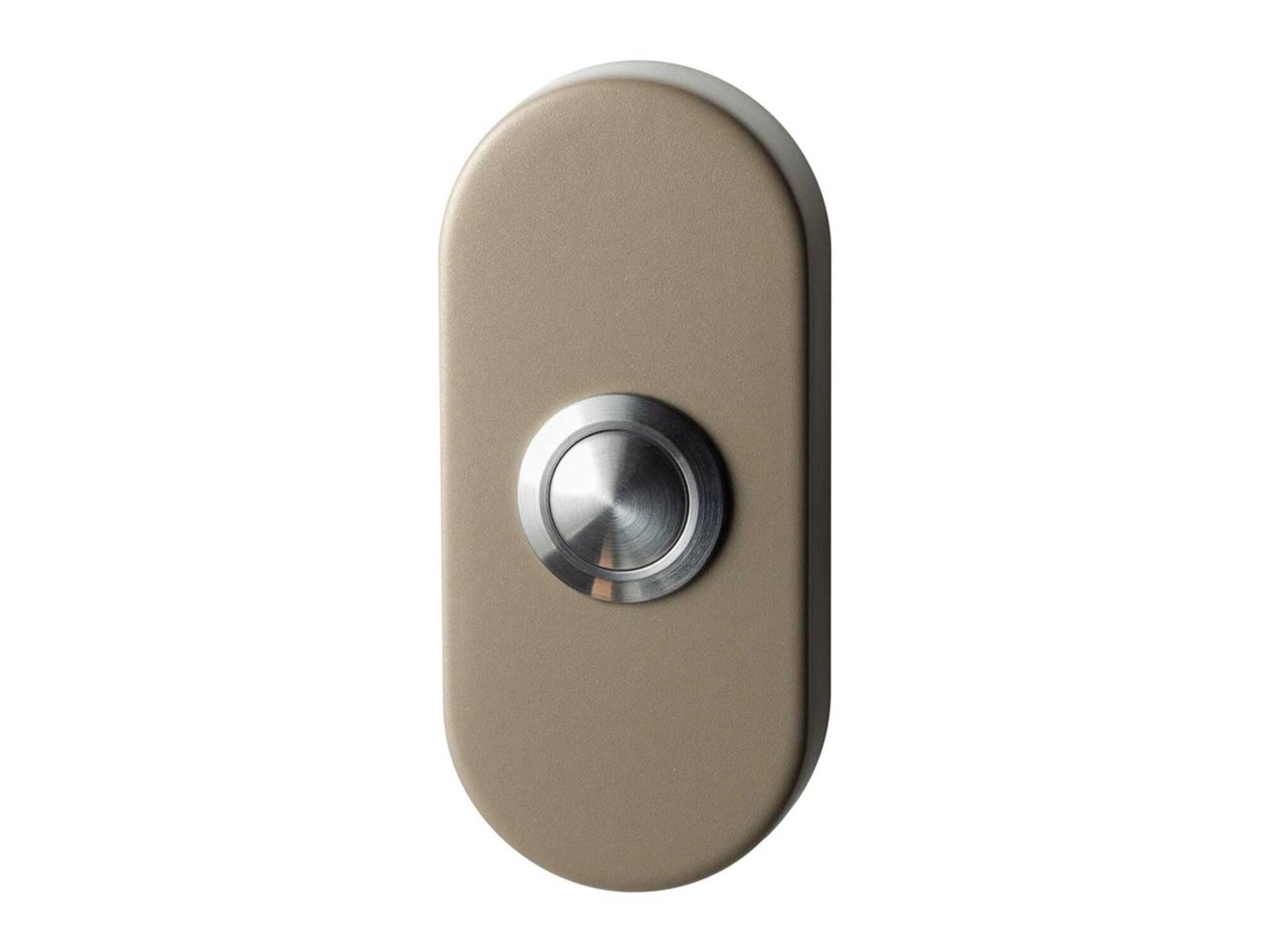 GPF Beldrukker ovaal met RVS button CHAMPAGNE BLEND