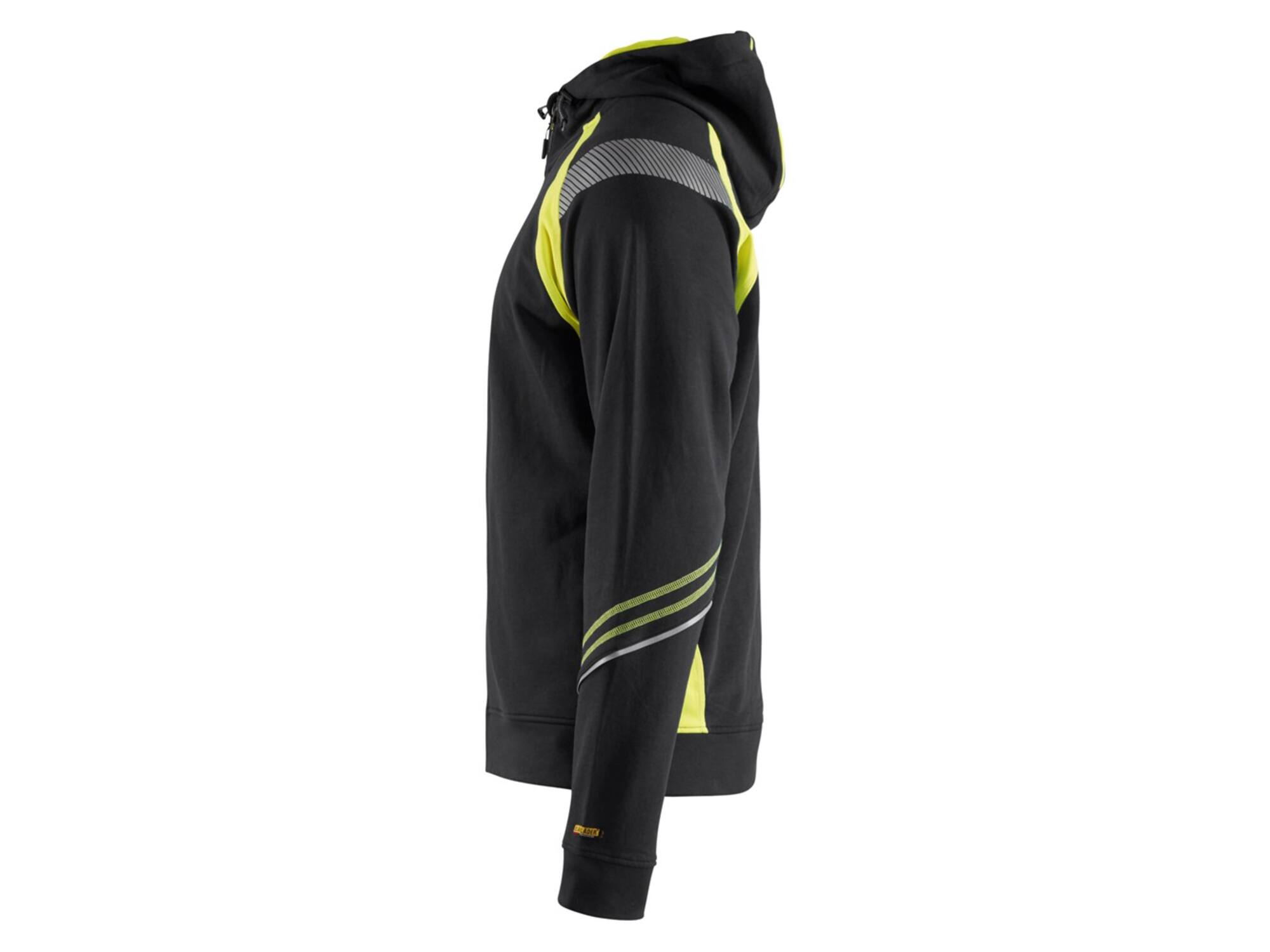 Blaklader Hooded Sweater High Visibility 3433 Zwart/Geel XXL