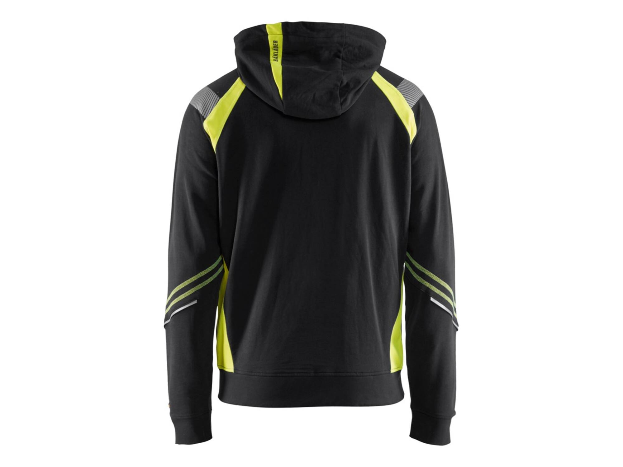 Blaklader Hooded Sweater High Visibility 3433 Zwart/Geel XXL
