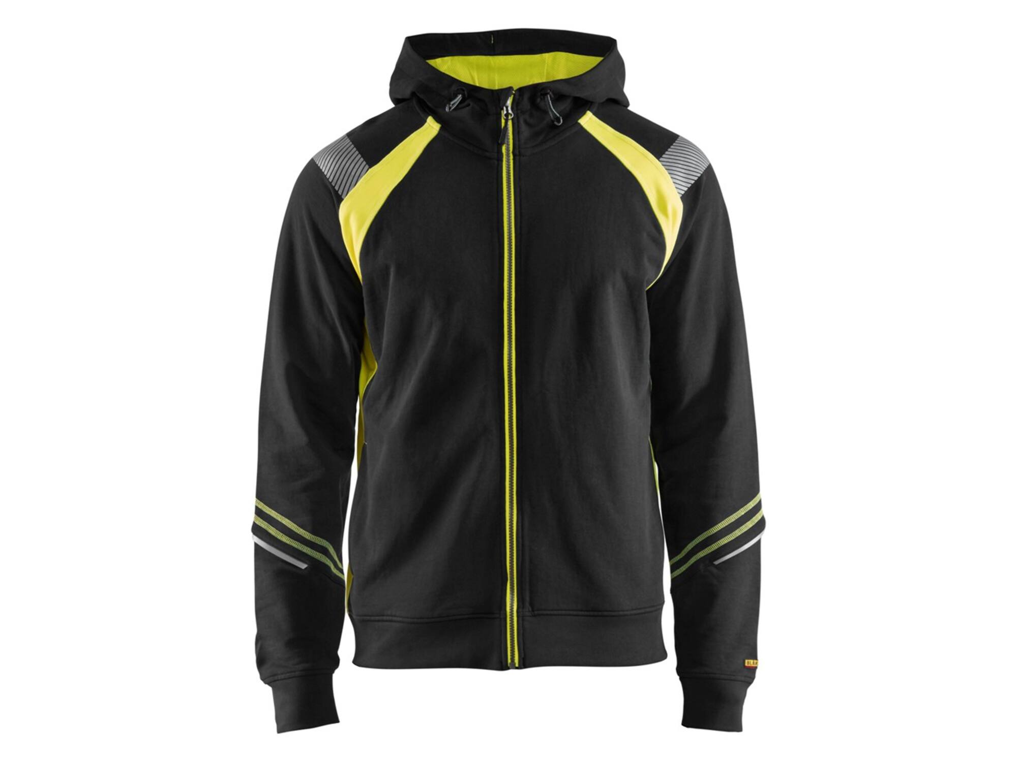 Blaklader Hooded Sweater High Visibility 3433 Zwart/Geel XXL