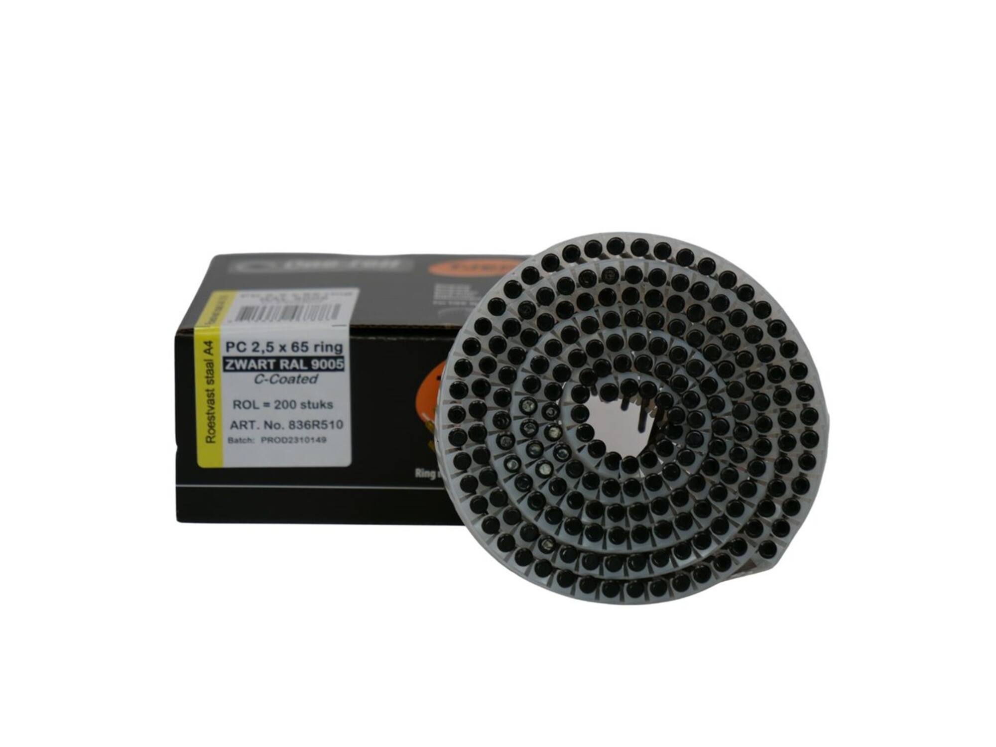 TJEP Coilnagel 15 gr. RVS A4 RAL 9005 200 stu CN 25/65 2,5X65MM