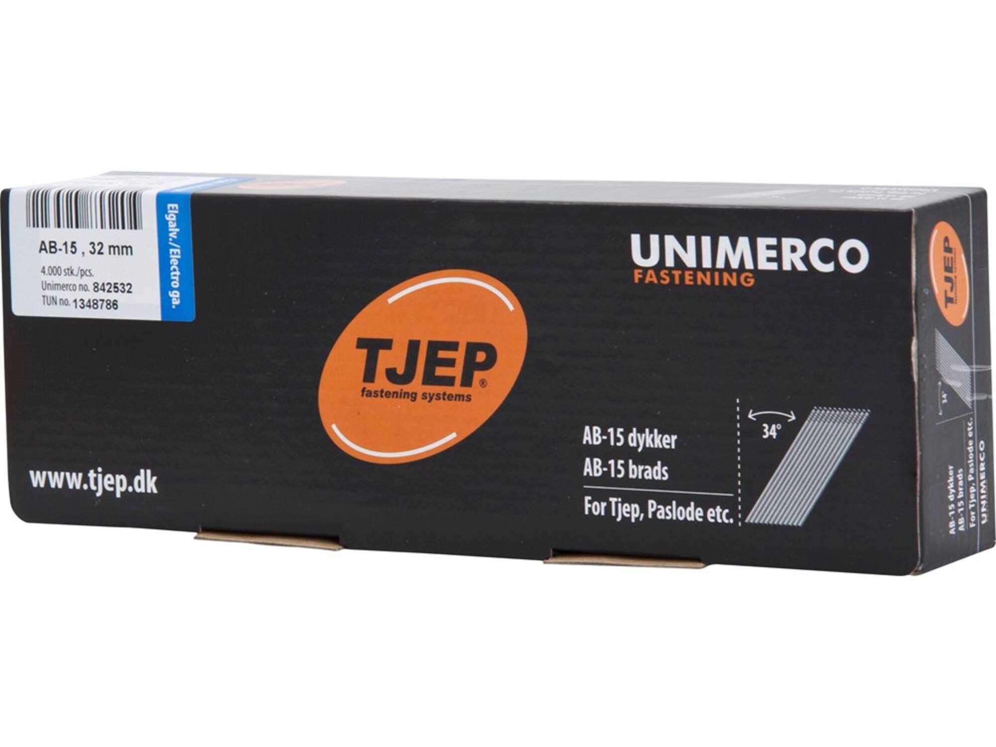Tjep Brad 34 gr. verzinkt 4000 stuks AB-15 32MM