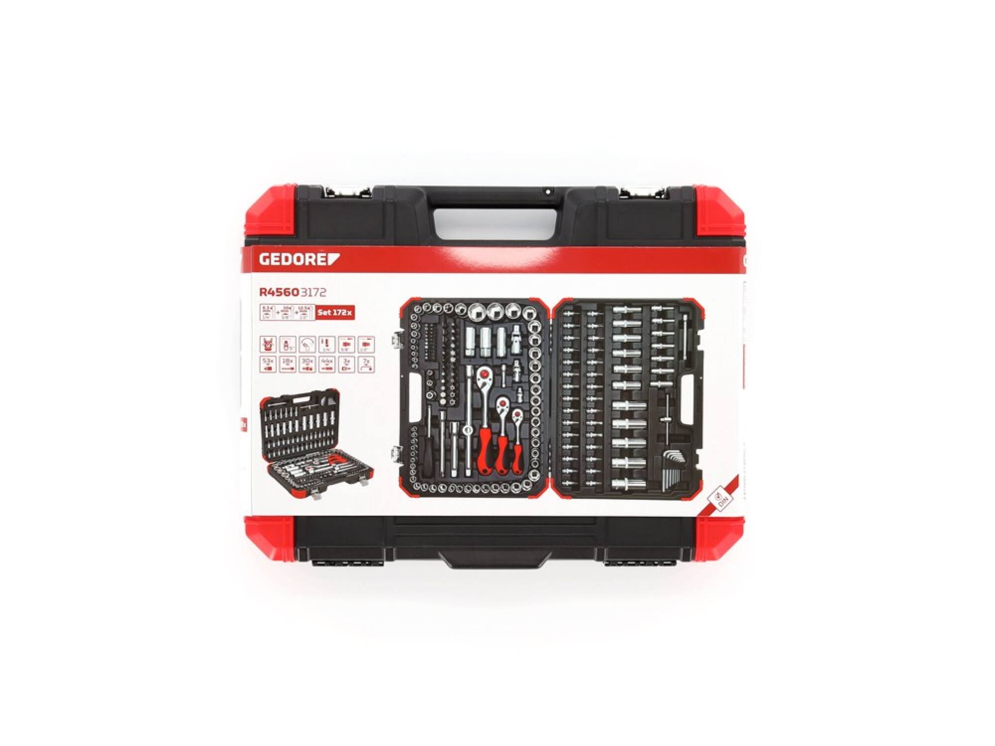 Gedore Red Dopsleutelset 1/2"-3/8"-1/4" R45603172 172-delig