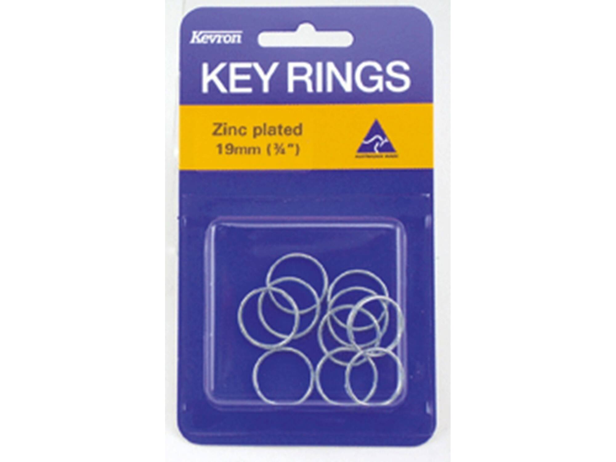 KEVRON Sleutelringen blister 10 stuks ID1041 PP10 19MM