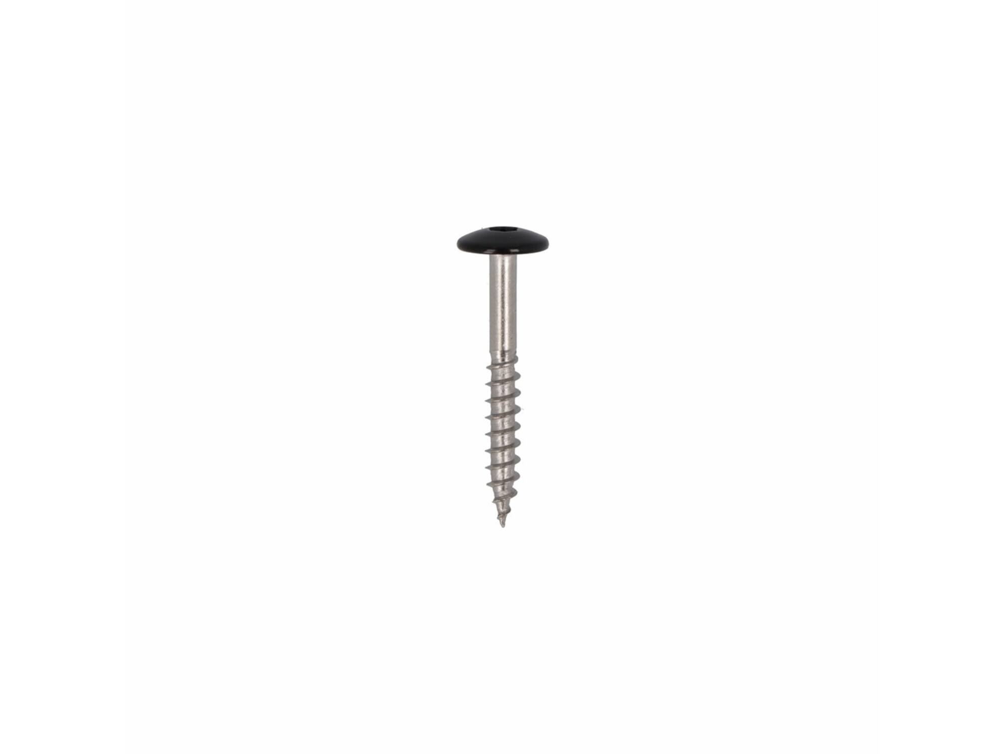 Dak&Gevel Kleurkopschroef RVS A2 Zwart RAL9005 - 50ST. 4,8x38MM