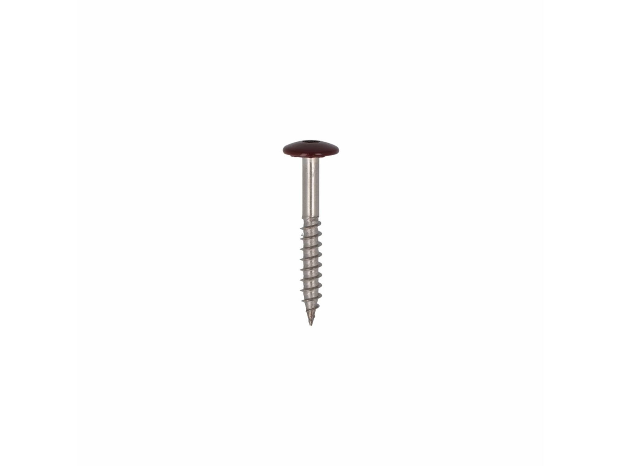 Dak&Gevel Kleurkopschroef RVS A2 Wijnrood RAL3005 - 50ST. 4,8x38MM