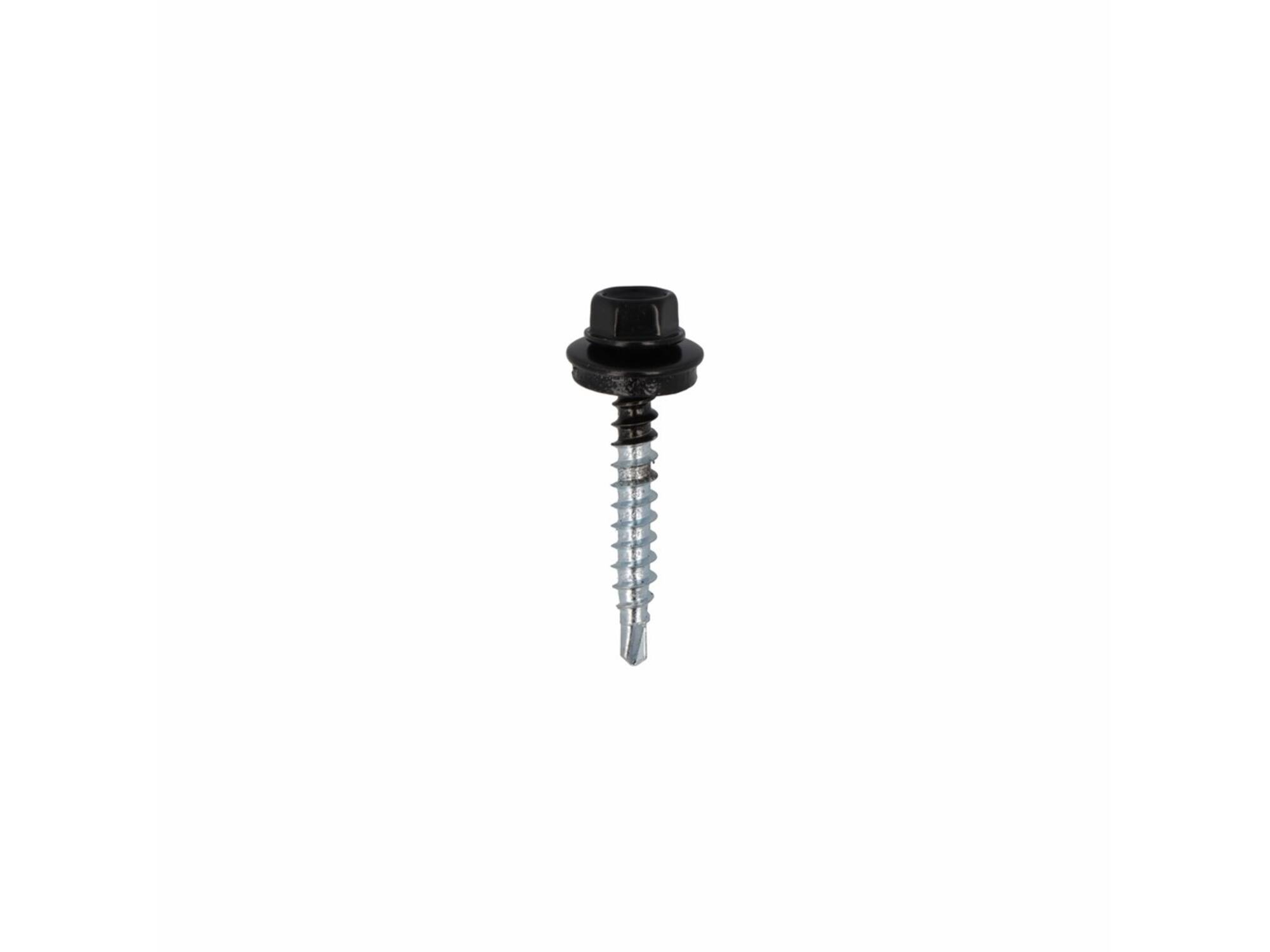 Dak&Gevel Profielplaatschroef Verzinkt Zwart RAL9005 - 50ST. 4,9x35MM