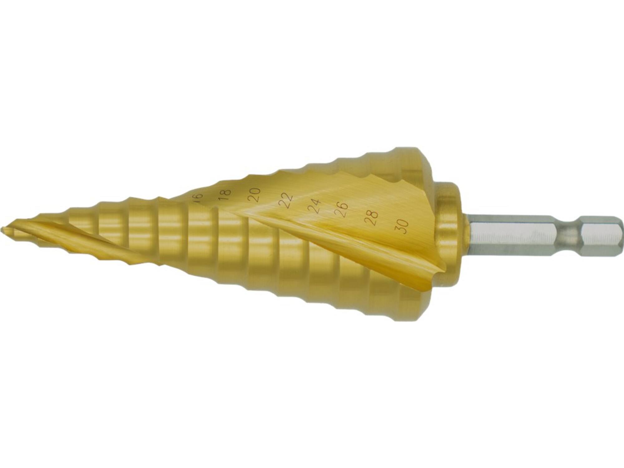 Phantom Plaatboor getrapt Ergo Step HSS TiN zeskant 44.125 6-30 MM