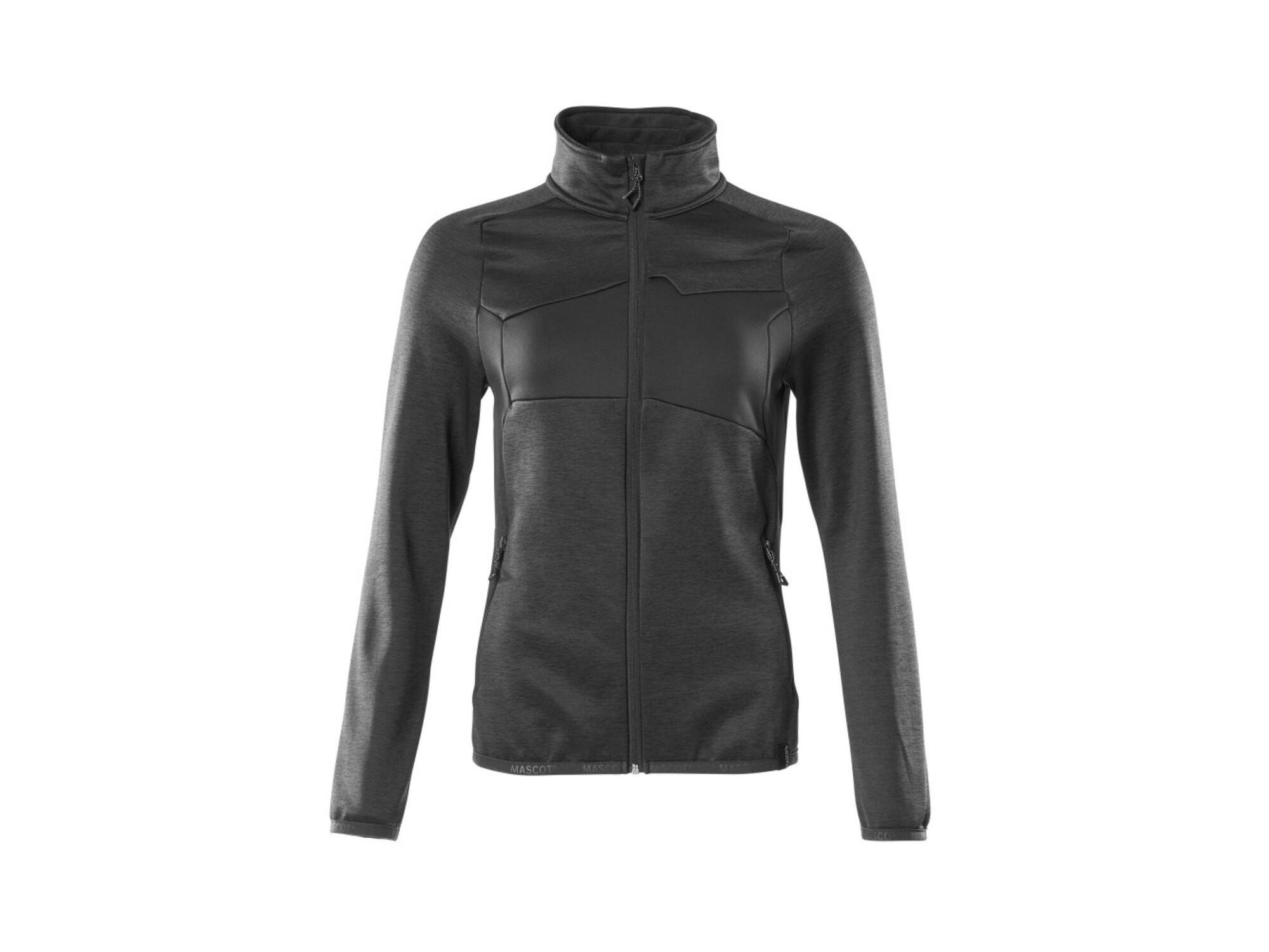 Masscot dames fleecetrui met rits zwart XL