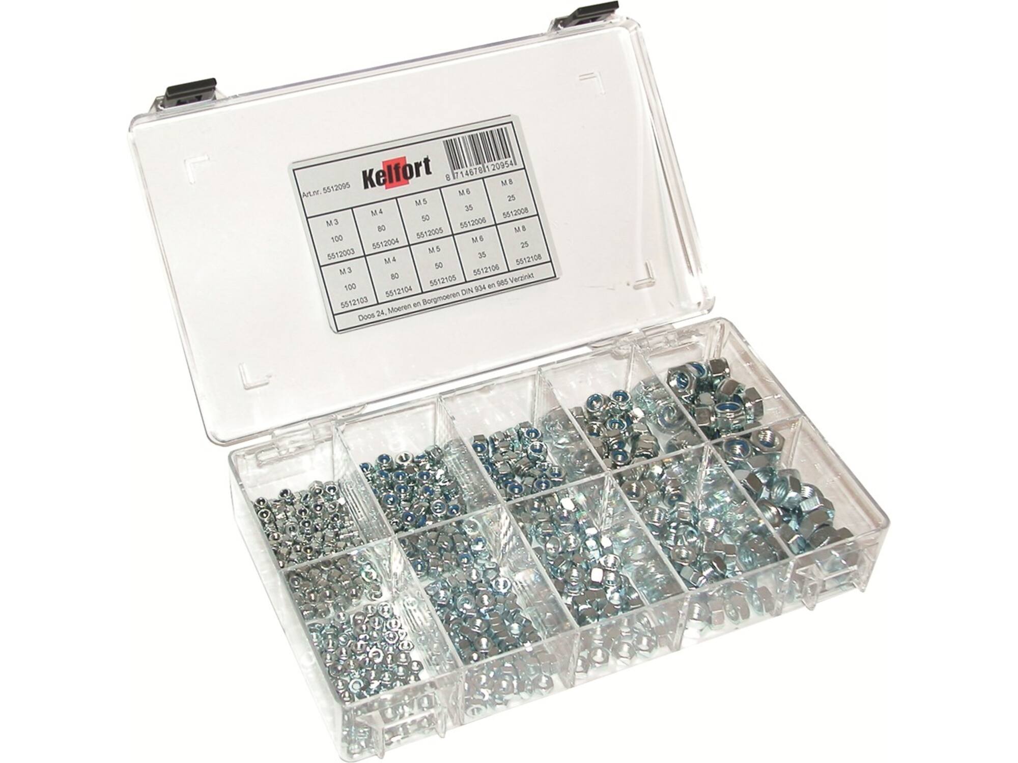 Kelfort Assortimentsdoos moeren/borgmoeren nummer 24