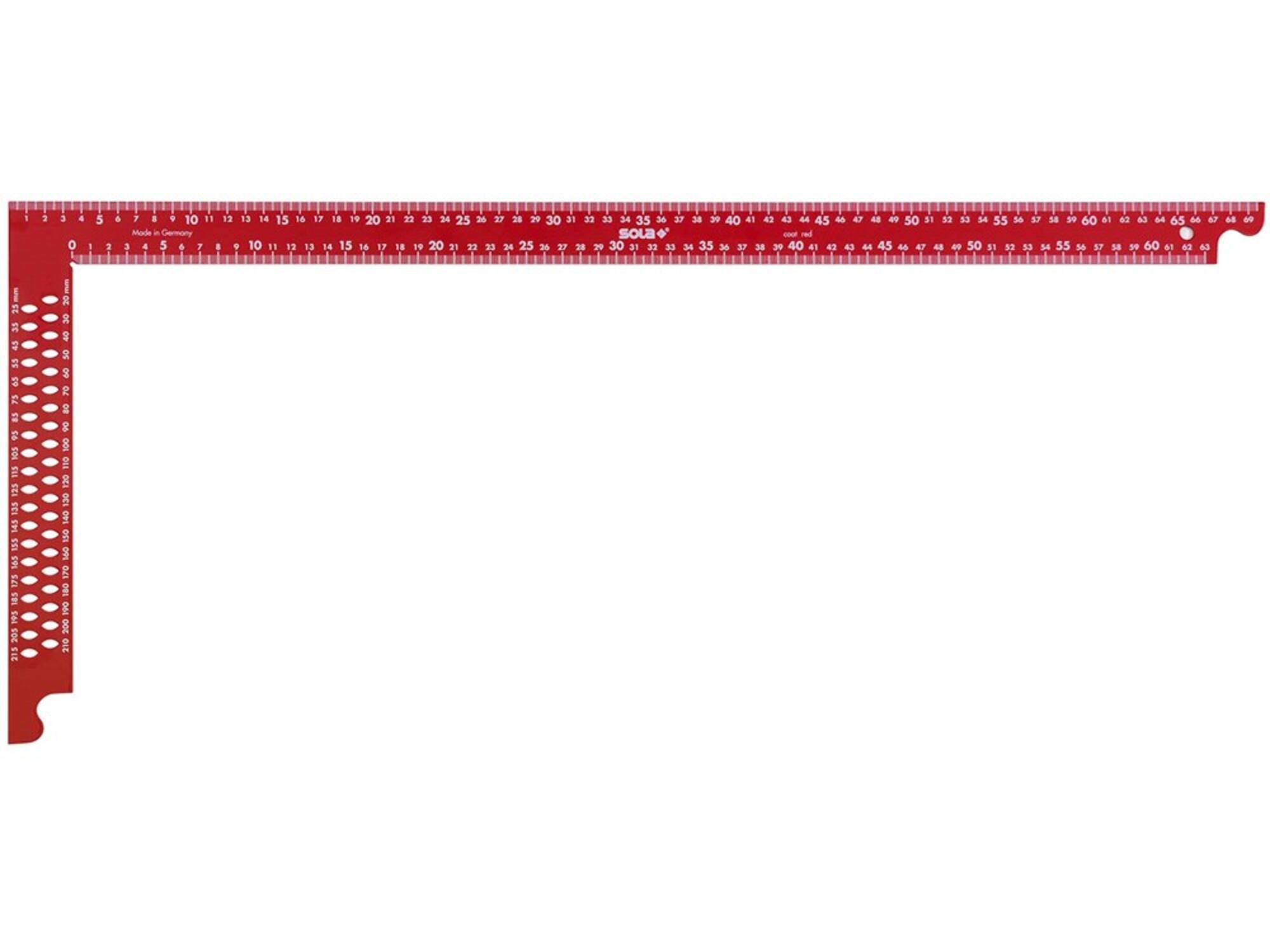 Sola winkelhaak rood met aftekengaten ZWCA 320X800MM