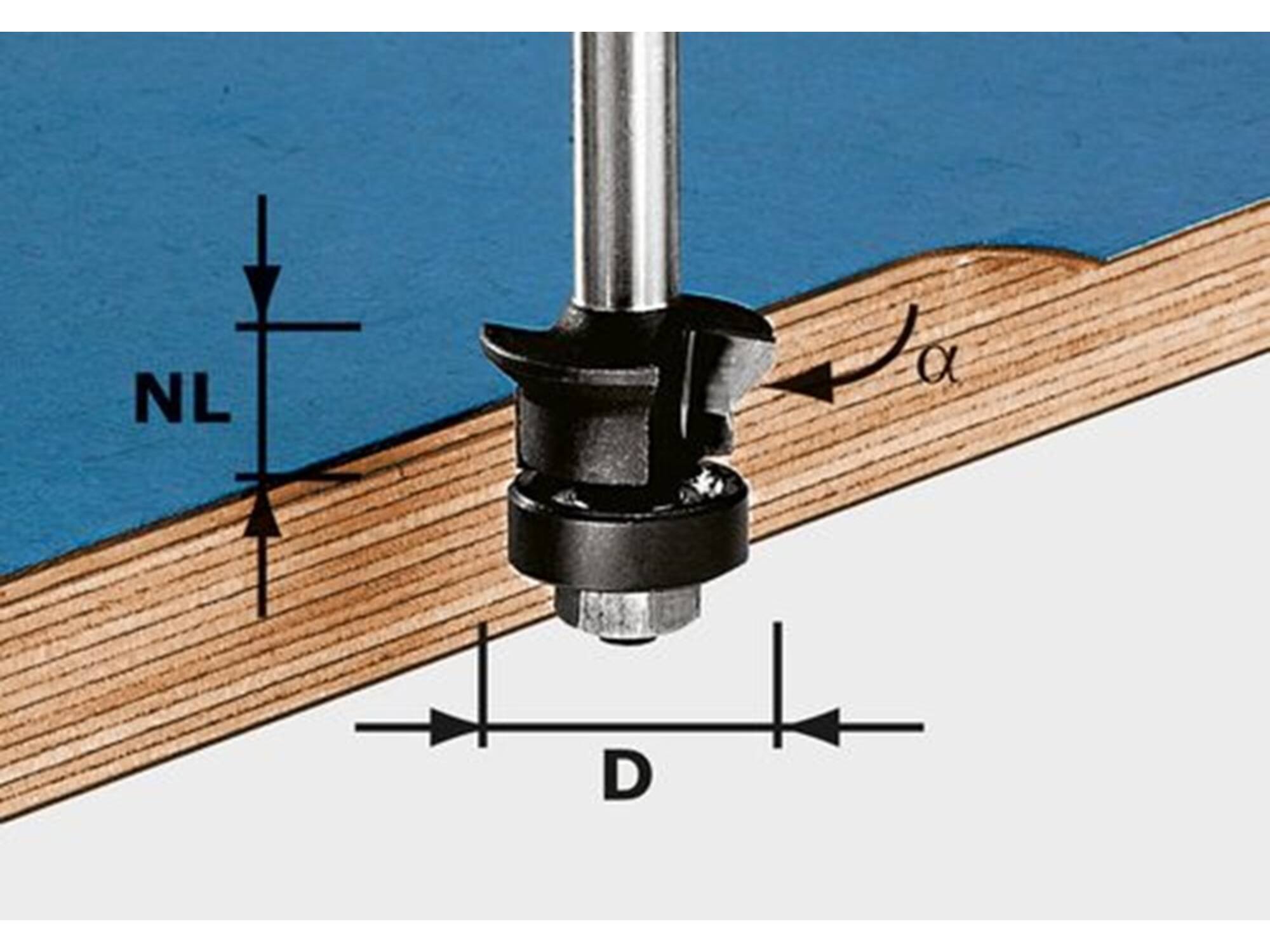 Festool Fase- kantenfrees HW S8 D24/0° +45°