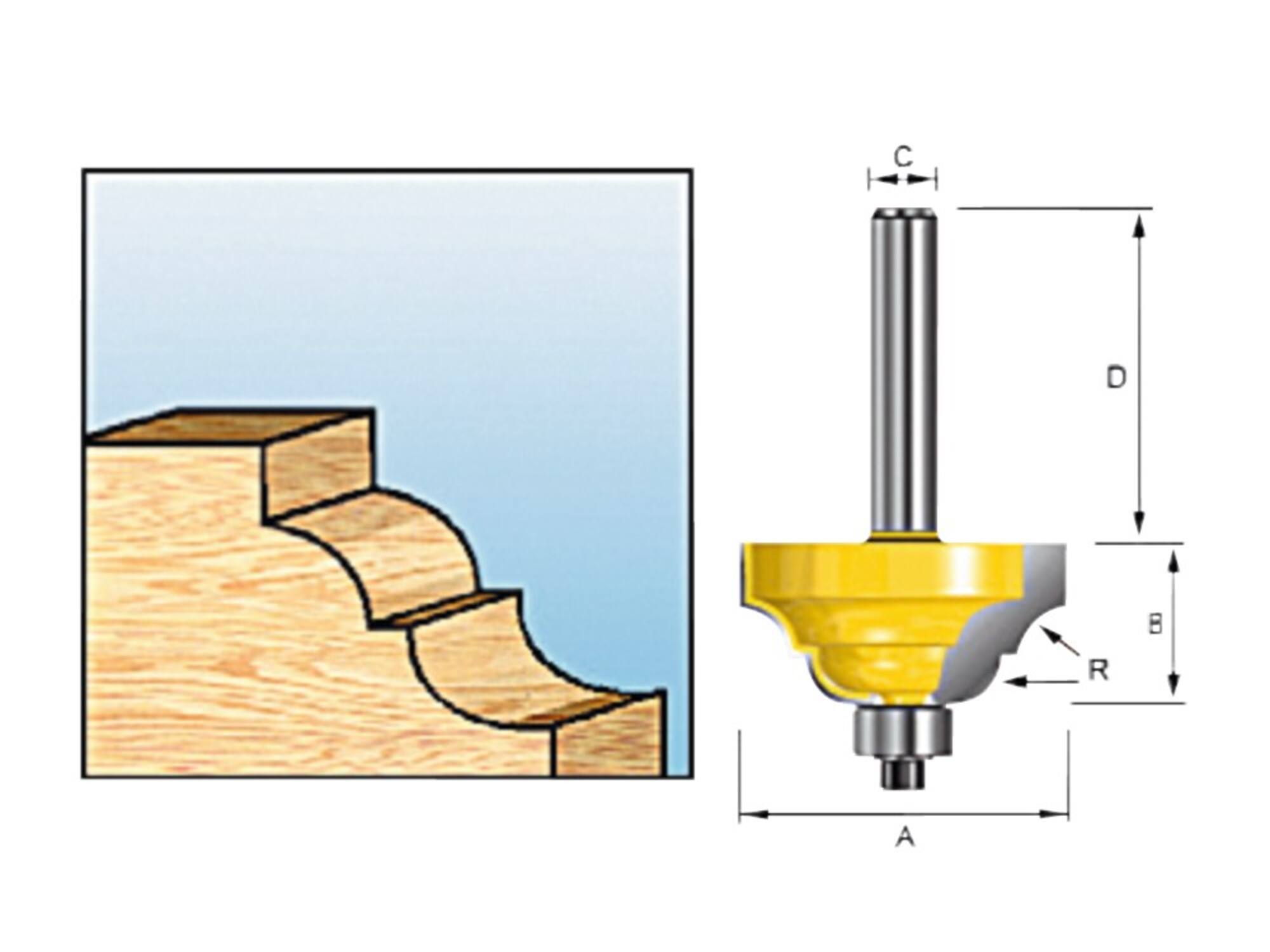 Makita Contraprofielfrees lager HM 8MM