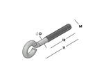 GB Schroefoog metrische draad verzinkt M5X50X8