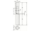DX Aanlaspaumelle stalen pen messing ring 80X13 MM