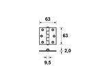 Axa Scharnier recht topcoat 63X63 MM