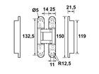 AXA Verdekt 3D scharnier grijs 1910-15-49 150X25X22,
