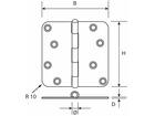 DX Scharnier rond RVS h367-76763003 76X76 MM