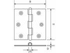 DX Scharnier recht verzinkt h161-76762005 76X76 MM