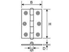 DX Smalscharnier rechte hoeken vaste pen rvs 60X35 MM