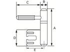 DX Inboorpaumelle stalen kozijn hpl148250hk-6 14 MM
