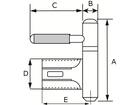 DX Inboorpaumelle staal satijn verchroomd hpl148150mp-6 14 MM