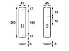 Axa Langschild SL 56 zonder krukgat F1 curve 200/45