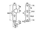 Axa VH S-knopgarnituur ovaal F1 PC 72