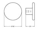 HERMETA Meubelknop zwart 50 MM