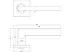 Intersteel Deurkruk op vierkant geveerd rozet RVS Hoek plat 53x8mm
