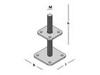 GB Pergolasteun verticaal verstelbaar 100X100MM
