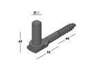 GB Inschroefduim zwart 16X43MM