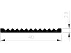 ALUART Slijtstrip 6 METER 40X3