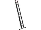 KELFORT Reformladder zwart gecoat MET STABILISATIEBALK 2X12 TRE