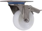 KELFORT Zwenkwiel met rem wit RVS 125 KG 80 MM